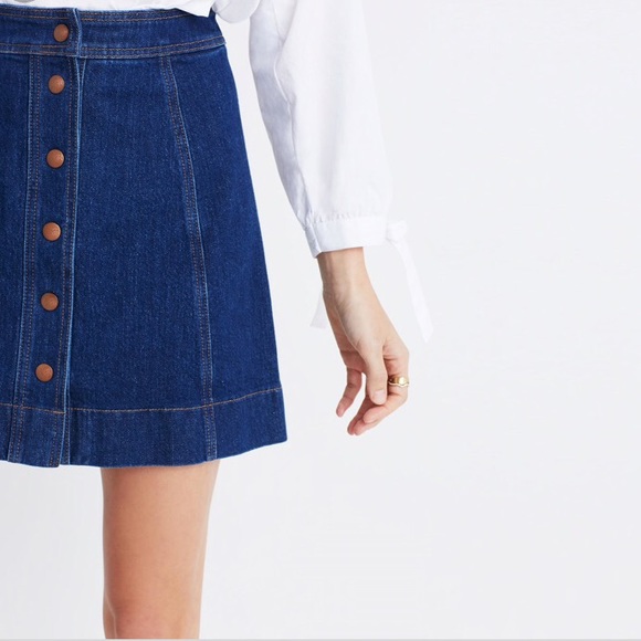 Madewell Dresses & Skirts - Metropolis snap jean skirt madewell